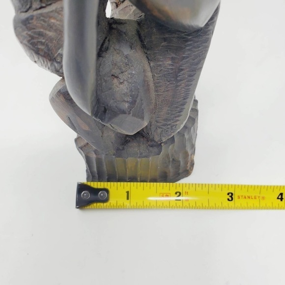 Vintage Carved Wood Sculpture African Folk Art Handcrafted Home Decor - Picture 8 of 9
